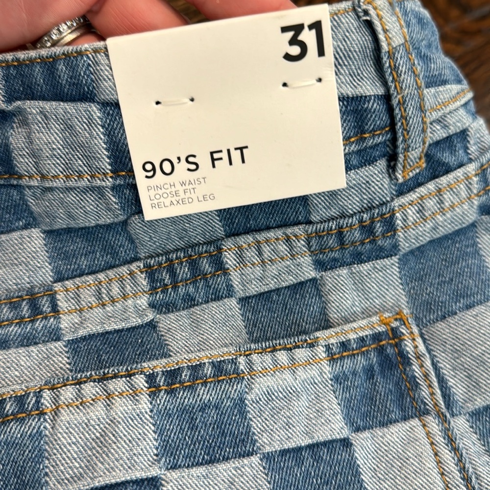 Forever 21 Blue and White Checkered Women Jeans - Picture 8 of 8
